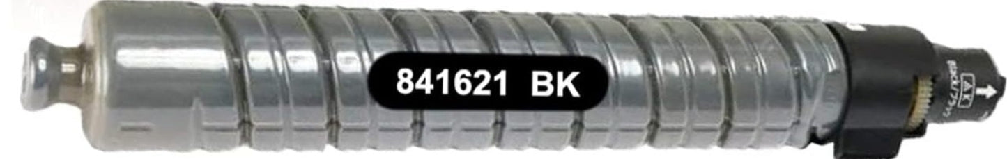 Compatible Ricoh C305-841621 black toner cartridge providing 12,000 pages for MP C305SP and MP C305SPF printers.