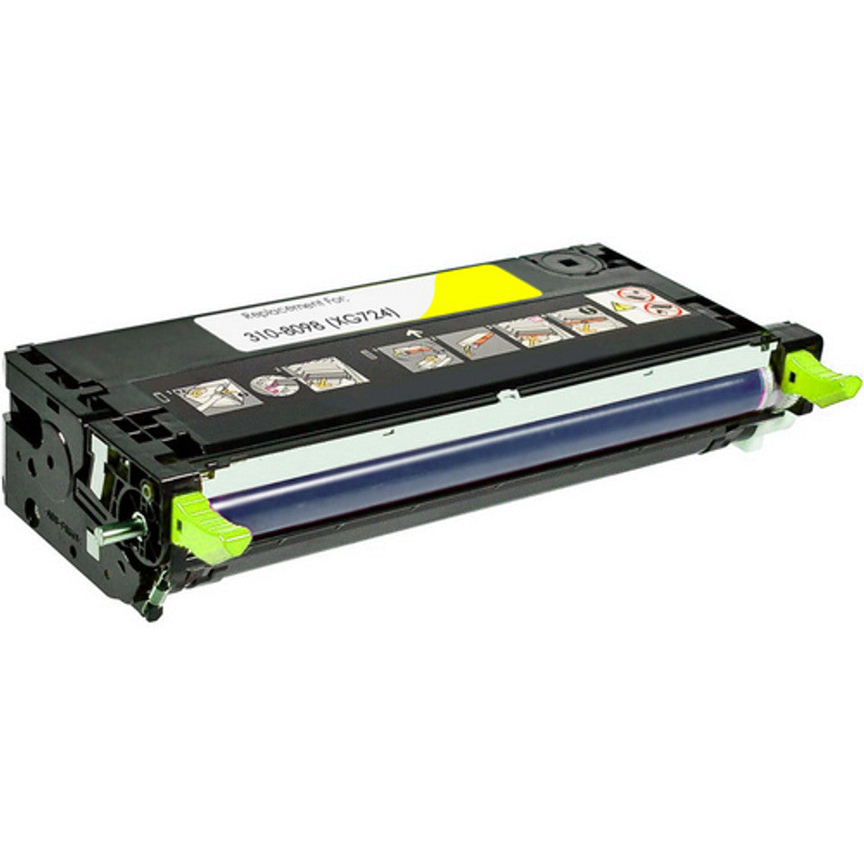 Yellow toner cartridge 310-8098 compatible with Dell 3110cn and 3115cn printers, high-yield 8000 pages for vibrant and reliable color printing.
