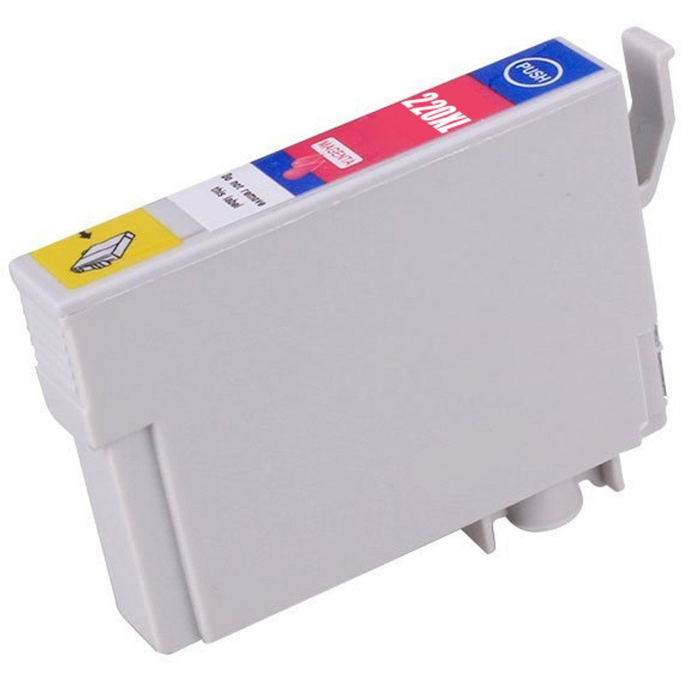 Compatible high-yield magenta ink cartridge for Epson printers, offering up to 450 pages of vibrant, consistent, high-quality color prints for home, school, and office use.