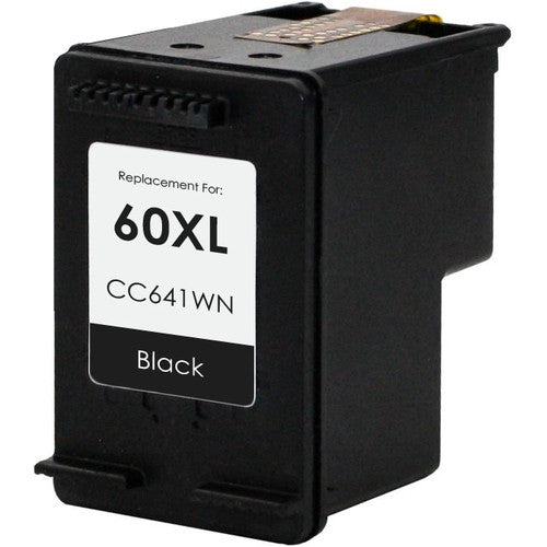 HP 60XL black compatible ink cartridge, high-yield 600 pages for DeskJet printers.