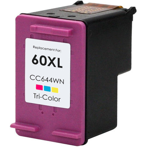 HP 60XL color compatible high-yield ink cartridge, 440 pages for DeskJet printers.