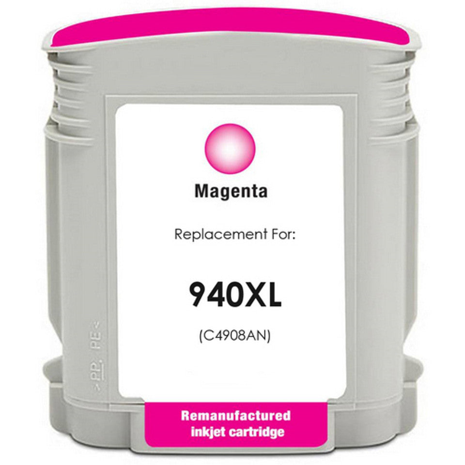 HP 940XL Magenta Compatible Ink Cartridge – high-yield 1400 pages for OfficeJet 8000 and 8500 series printers.