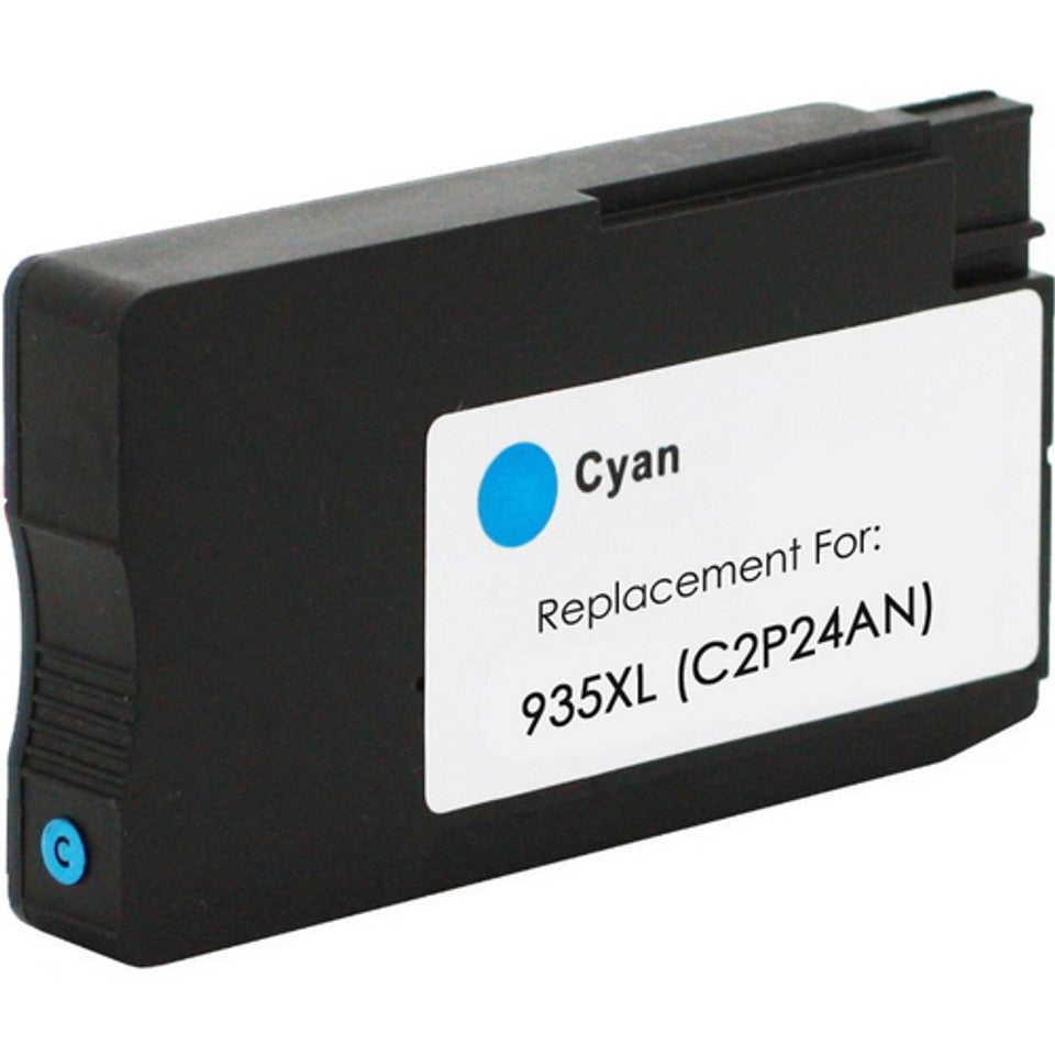 HP 935XL Cyan Compatible Ink Cartridge – high-yield 825 pages for OfficeJet 6812, 6815, and OfficeJet Pro 6230, 6830, 6835 printers.