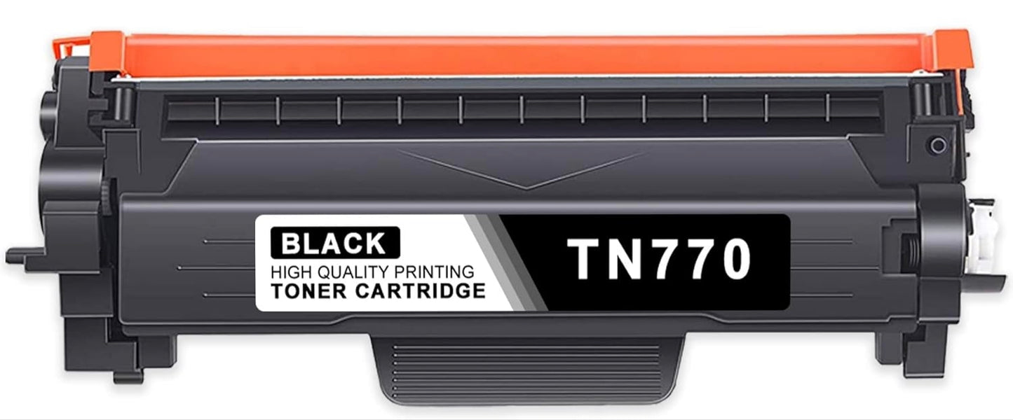 Compatible Brother TN770 Black Toner Cartridge – high-yield 4,500-page replacement for Brother DCP-L2550, HL-L2390, and MFC-L2750 printers.