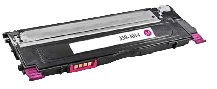 Magenta Dell 330‑3014 compatible toner cartridge, 1000-page yield, for Dell 1230C and 1235CN printers, high-quality color printing.