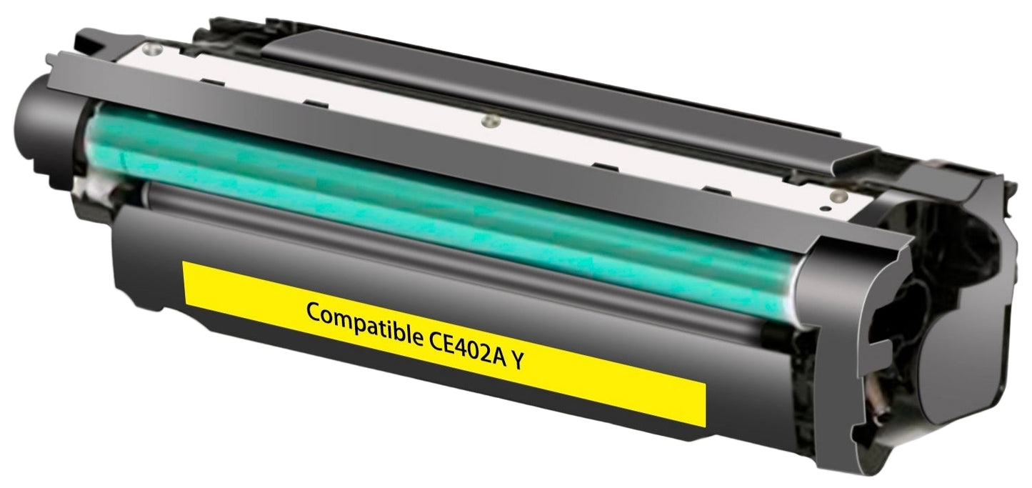 CE402A (507A) Yellow Compatible Toner Cartridge for HP LaserJet M551DN, M551N, M551XH – 6,000 pages high-yield color printer toner.