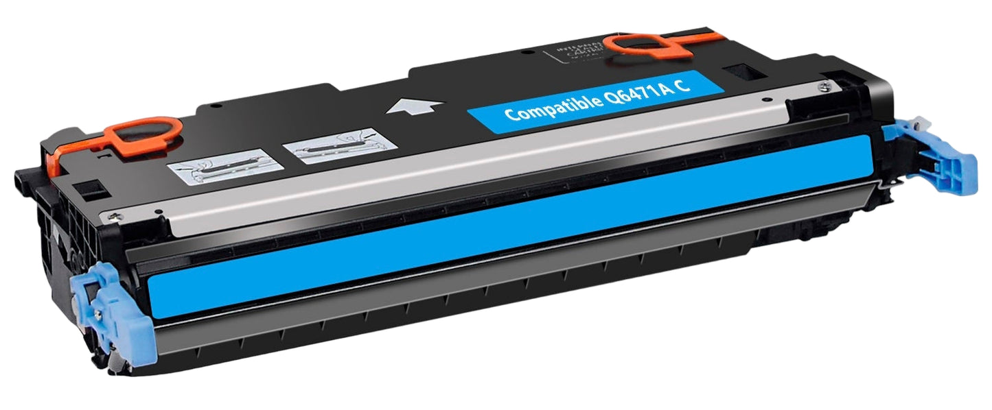 HP Q6471A compatible cyan toner cartridge, 4,000 pages for HP LaserJet Color 3600, delivering vibrant, professional-quality cyan prints.
