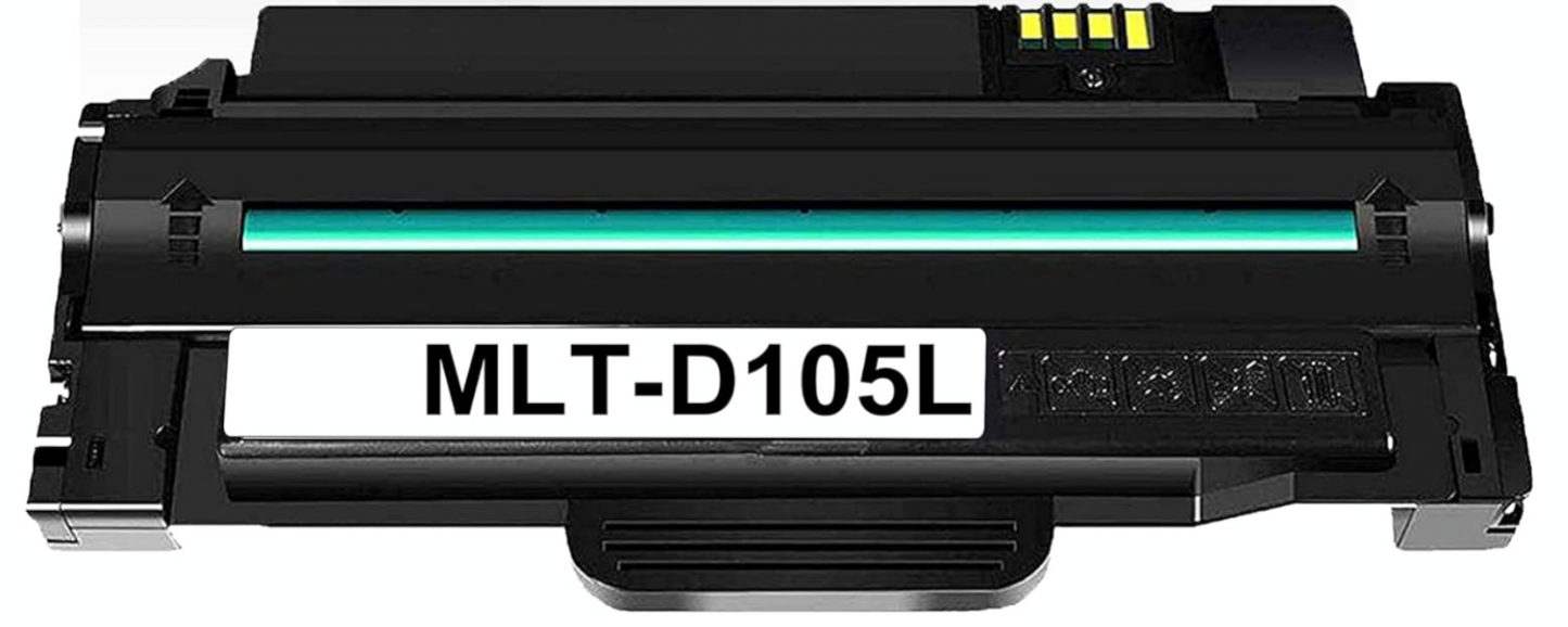 MLT-D105L Black Compatible Toner Cartridge for Samsung ML-2525W, SCX-4600, SCX-4623F, SF-650P – 2,500-page high-yield black toner.