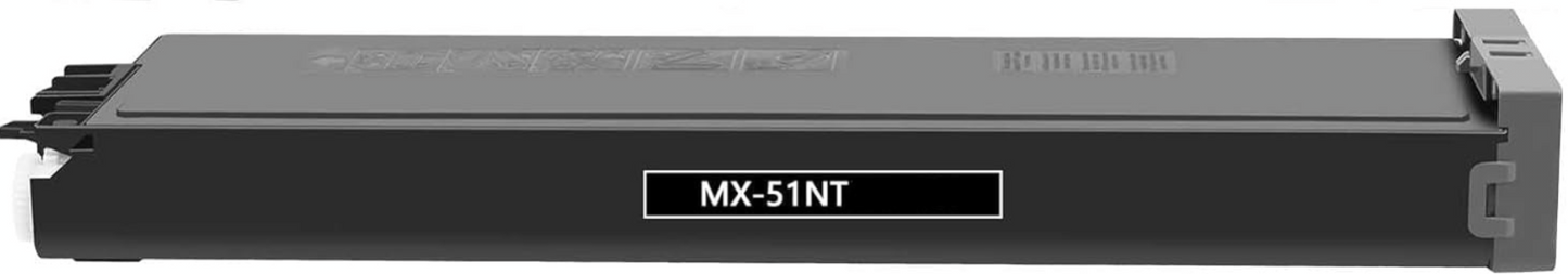 MX-51NT black compatible toner cartridge for Sharp printers, high-yield 40,000 pages.