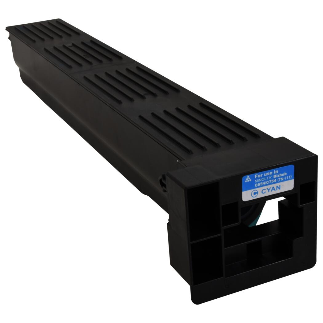 Toner Cartridge TN711/TN712 Cyan Compatible for Konica Minolta BizHub C654, C754 printers – high-yield 31,500 pages.