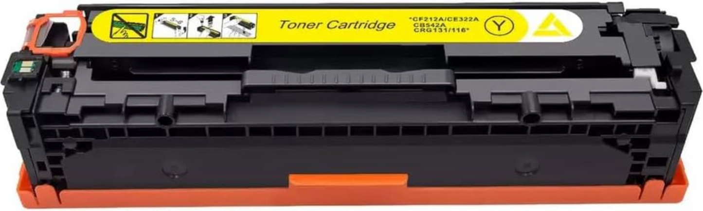 CF212A (131A) / CB542A / CE322A / CRG116 Yellow Compatible Toner Cartridge for HP LaserJet Color Pro 200, M251, M276, CP1215, CP1515 – 1,800 pages.