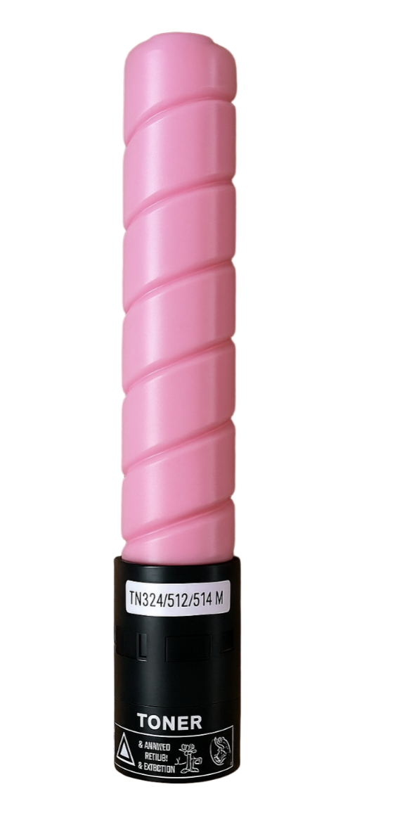 Toner Cartridge TN324/TN512/TN514 Magenta Compatible for Konica Minolta BizHub C454, C554, C458, C558, C658, C258, C308, C368 printers – high-yield 26,000 pages.