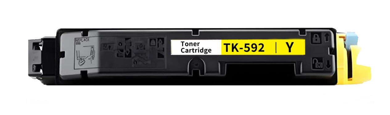 TK-592 Yellow Toner Cartridge Compatible for Kyocera FS C2026MFP, C2126MFP, C2526, C2626, 5250DN, 5000 pages, delivers bright and reliable yellow prints.