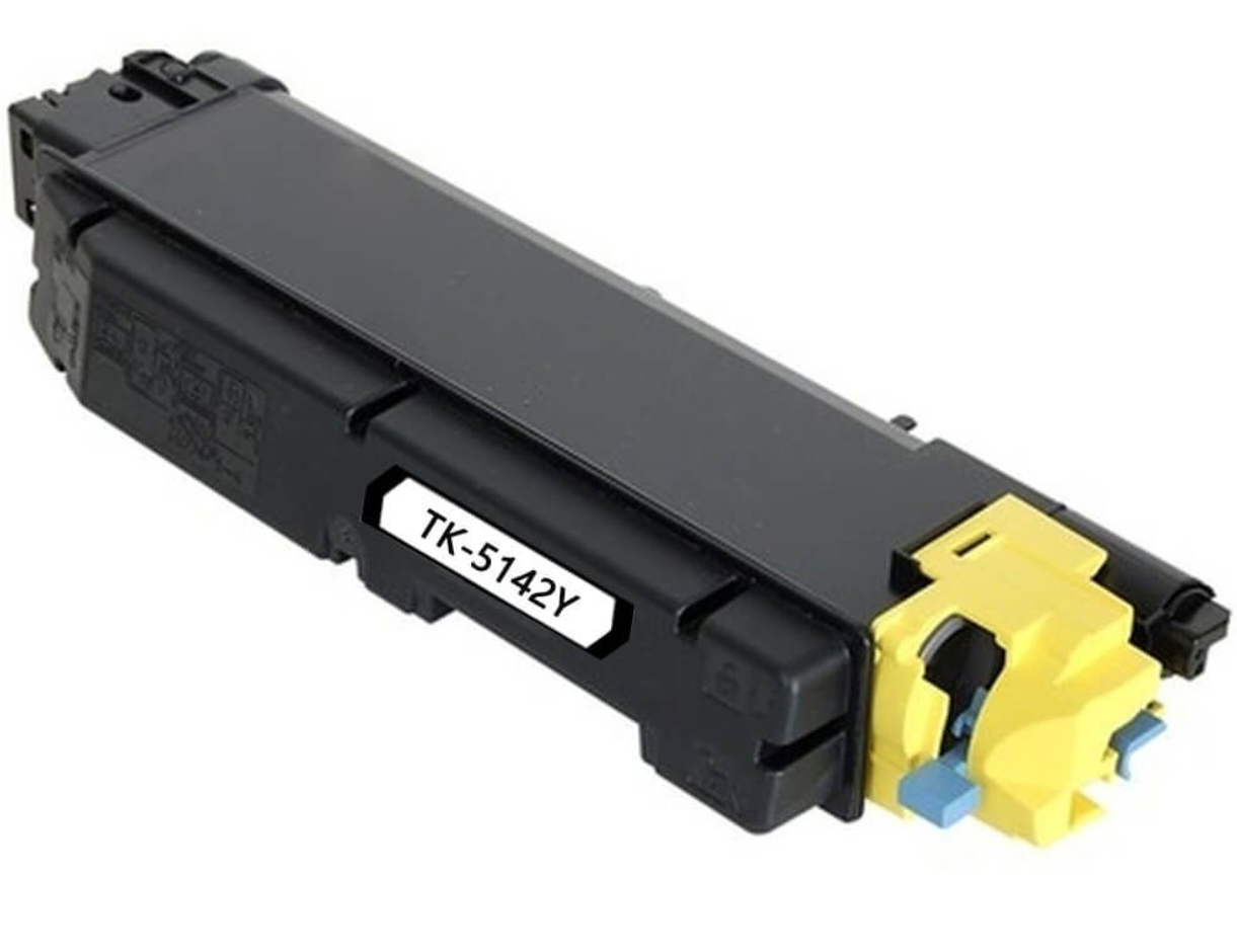 TK-5142 Yellow Compatible Toner for Kyocera ECOSYS M6530CDN and P6130CDN, 5000-page yield.
