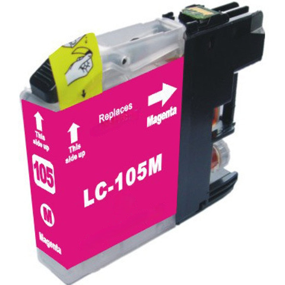 LC105 Magenta compatible ink cartridge for Brother printers, 1200-page yield, vibrant magenta, fits MFC-J4310DW, J4410DW, J4510DW, J4610DW, J4710DW, J6520DW, J6720DW