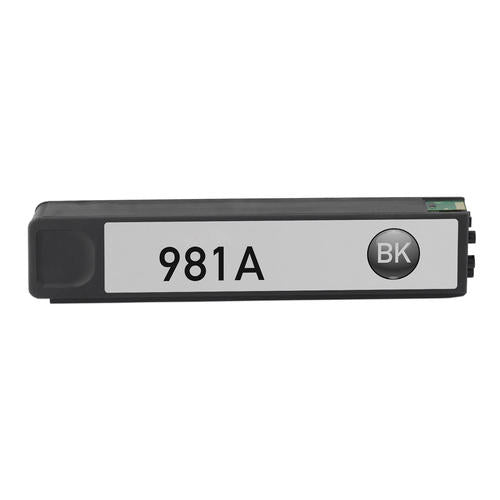HP 981A Black Compatible Ink Cartridge – high-yield 6000 pages for Enterprise Color 556, 586, E55650 printers.