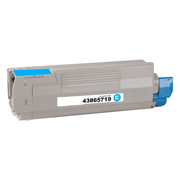Cyan Toner 43865719 compatible for Oki C6150, C6150n, C6150dn, C6150dtn, C6150hdn, MC560, MC560 MFP, 6000 pages.