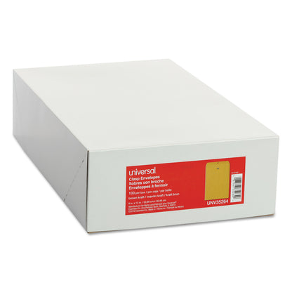 Universal Center-Seam 9" x 12" Manila Envelopes, Clasp Closure, 28 Lb, Brown Kraft, Box Of 100
