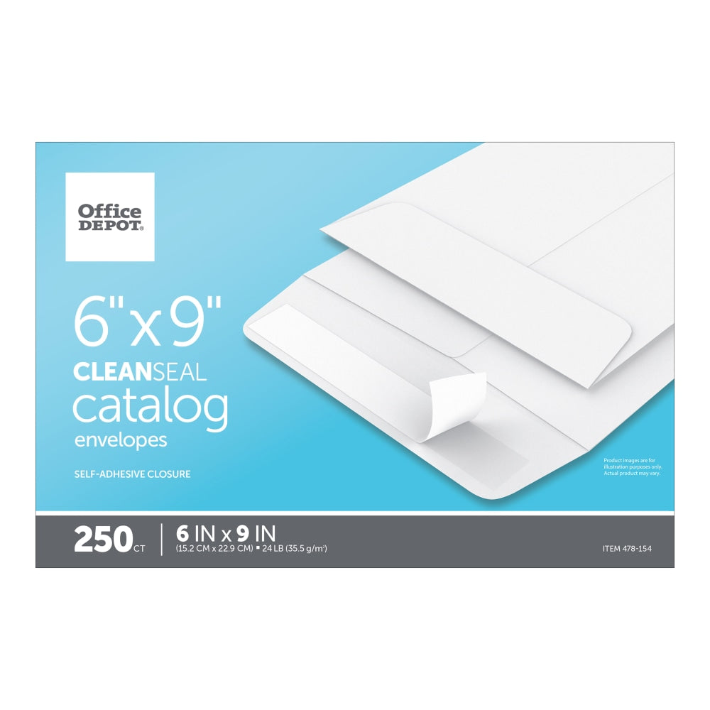 6" x 9" Catalog Envelopes, Clean Seal, White, Box Of 250