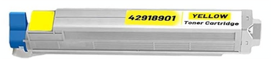 42918901 Yellow Toner Cartridge compatible with Oki Data C9600HDN, C9600HN, C9600N, C9800HDN, and C9800HN printers