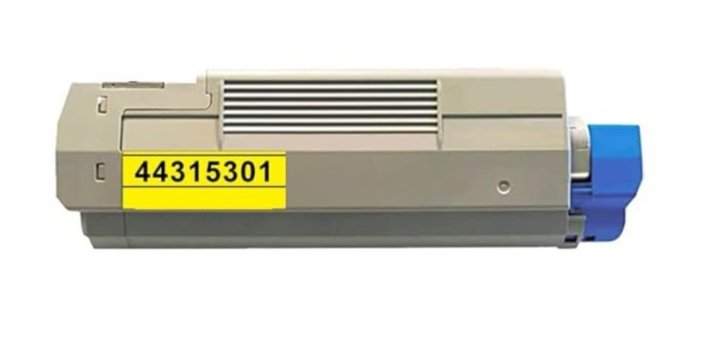Yellow toner 44315301 compatible for Oki Data C610 Series, 6000 pages.