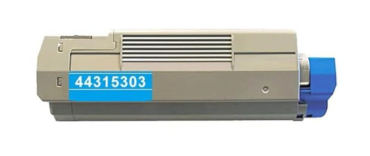 Cyan toner 44315303 compatible for Oki Data C610 Series, 6000 pages.