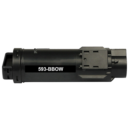 Black Toner Cartridge 593-BBOW compatible for Dell H625CDW, H825CDW, and S2825CDN printers, high yield 3000 pages.