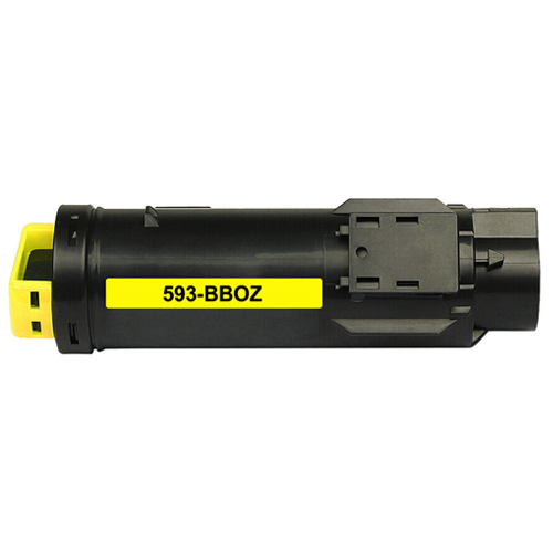 Yellow Toner Cartridge 593-BBOZ compatible for Dell H625CDW, H825CDW, and S2825CDN printers, high yield 2500 pages.
