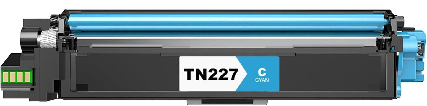 TN227 TN223 Cyan Compatible Toner for Brother HL-L3210, L3230, L3270, L3290, L3710, L3750, L3770 printers, yields 2,300 vibrant cyan pages.