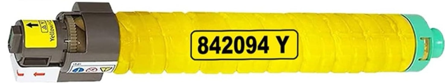 Yellow C406-842094 compatible toner for Ricoh MPC306/MPC307/MPC406 printers.