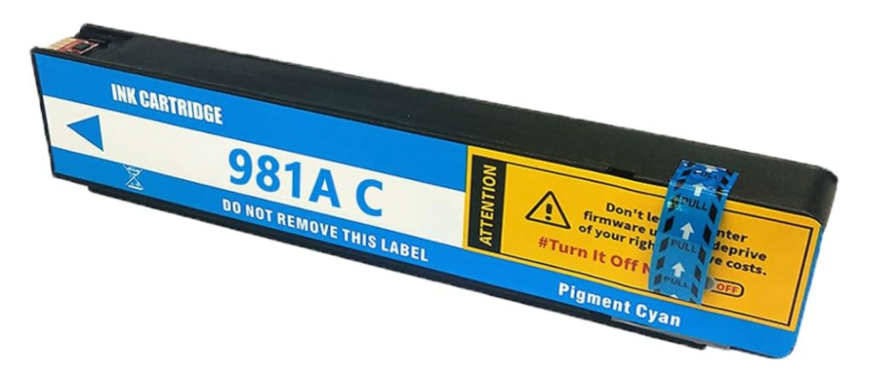 981A cyan compatible ink cartridge for HP Enterprise printers.