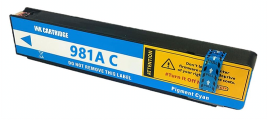 981A cyan compatible ink cartridge for HP Enterprise printers.