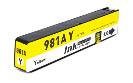 981A yellow compatible ink cartridge for HP Enterprise printers.
