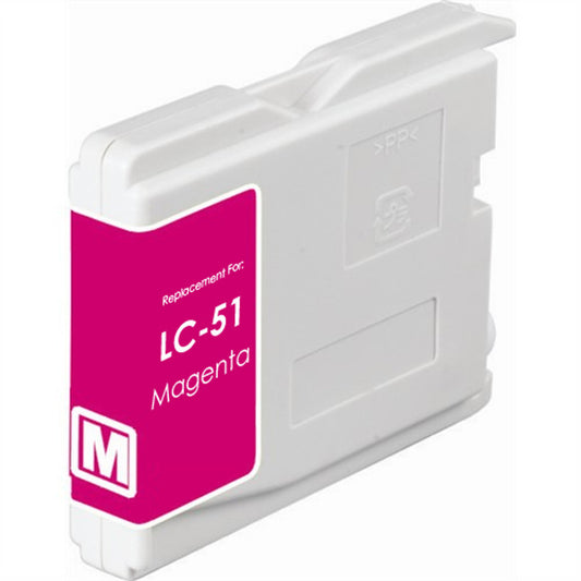 LC51 Magenta compatible ink cartridge for Brother printers, 400-page yield, vibrant magenta, fits MFC-240C, 440CN, 665CW, DCP-130C, 330C, 540CN, 750CW