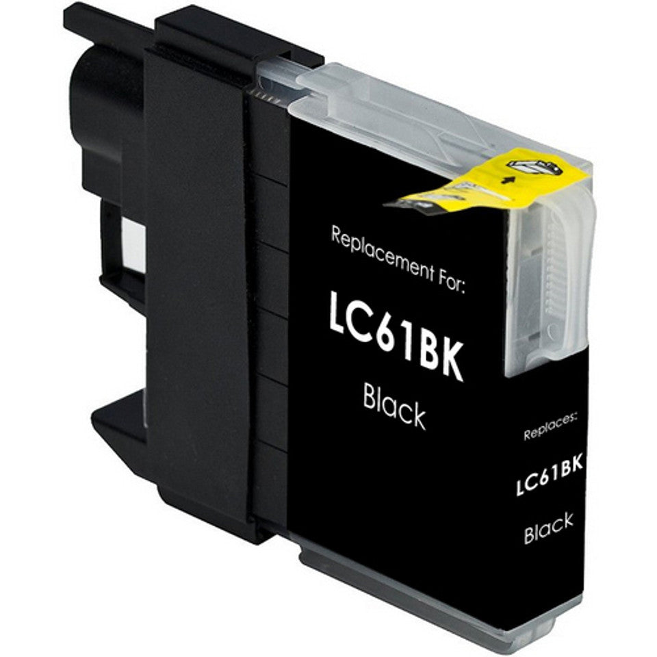 LC61/65 Black compatible ink cartridge for Brother printers, 450-page yield, crisp black text, fits MFC-5890, 5895, 6490, 6890