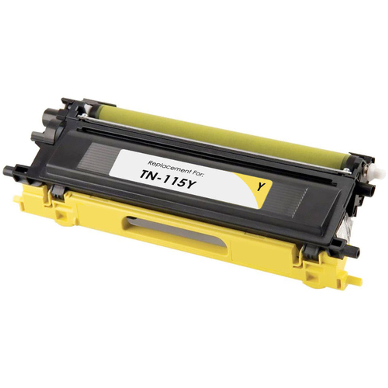 Compatible Brother TN115 yellow toner cartridge, high-yield 4000 pages for Brother HL4040CN, HL4050CDN, DCP-9040CN, MFC-9440CN, and MFC-9840CDW printers.