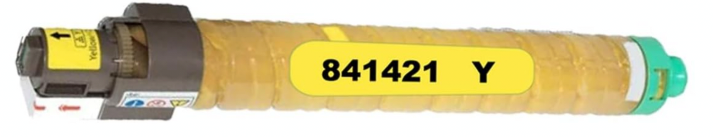 Yellow Compatible Toner Cartridge C00/C01-841421 for Ricoh Aficio MPC series, 18000 pages.