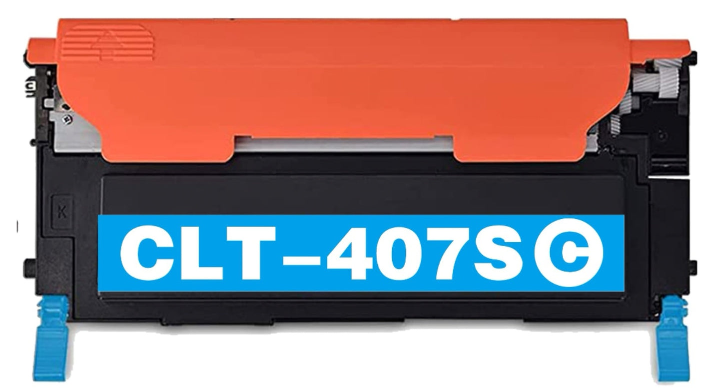CLT-407S Cyan compatible toner for Samsung CLP-320N, CLP-325W, CLX-3185, 1,000 pages.