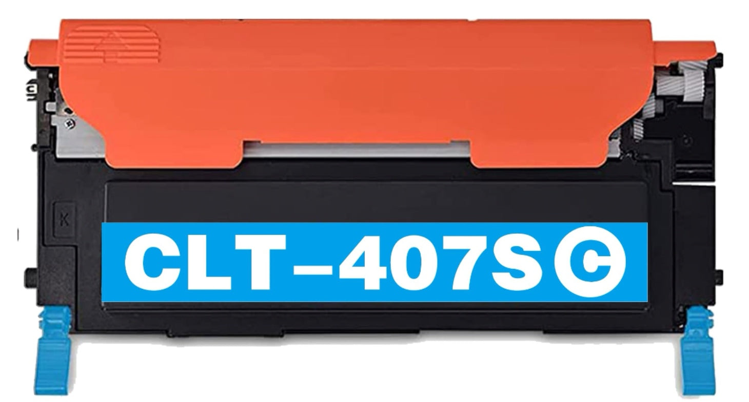 CLT-407S Cyan compatible toner for Samsung CLP-320N, CLP-325W, CLX-3185, 1,000 pages.