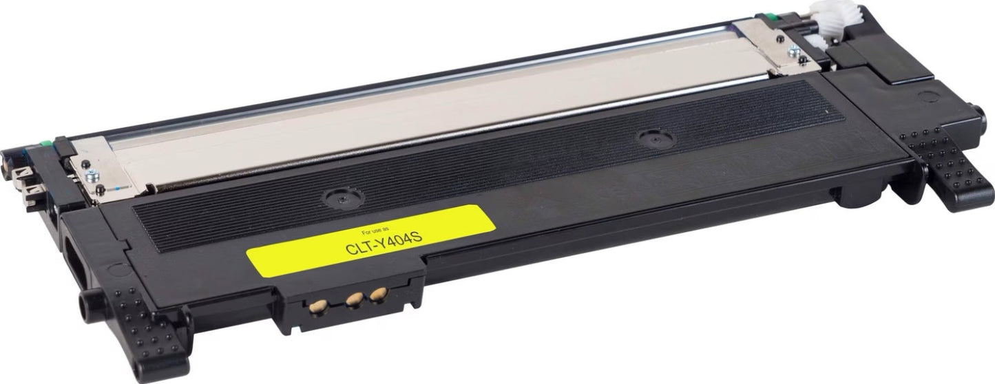CLT404S Yellow compatible toner cartridge for Samsung Xpress C430W and C480FW, offering bright color output and a 1000-page yield.