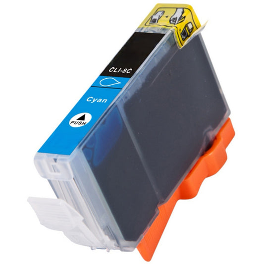 CLI-8 compatible cyan ink cartridge for Canon printers, delivering up to 420 pages of vibrant, consistent, and high-quality color prints.