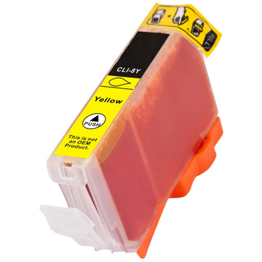 CLI-8 compatible yellow ink cartridge for Canon printers, delivering up to 420 pages of vibrant, consistent, and high-quality color prints.
