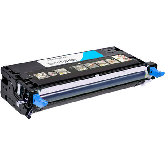 Cyan 330-1199 (G483F) high-yield toner for Dell 3130cn, delivering vivid color prints and reliable performance up to 9000 pages.