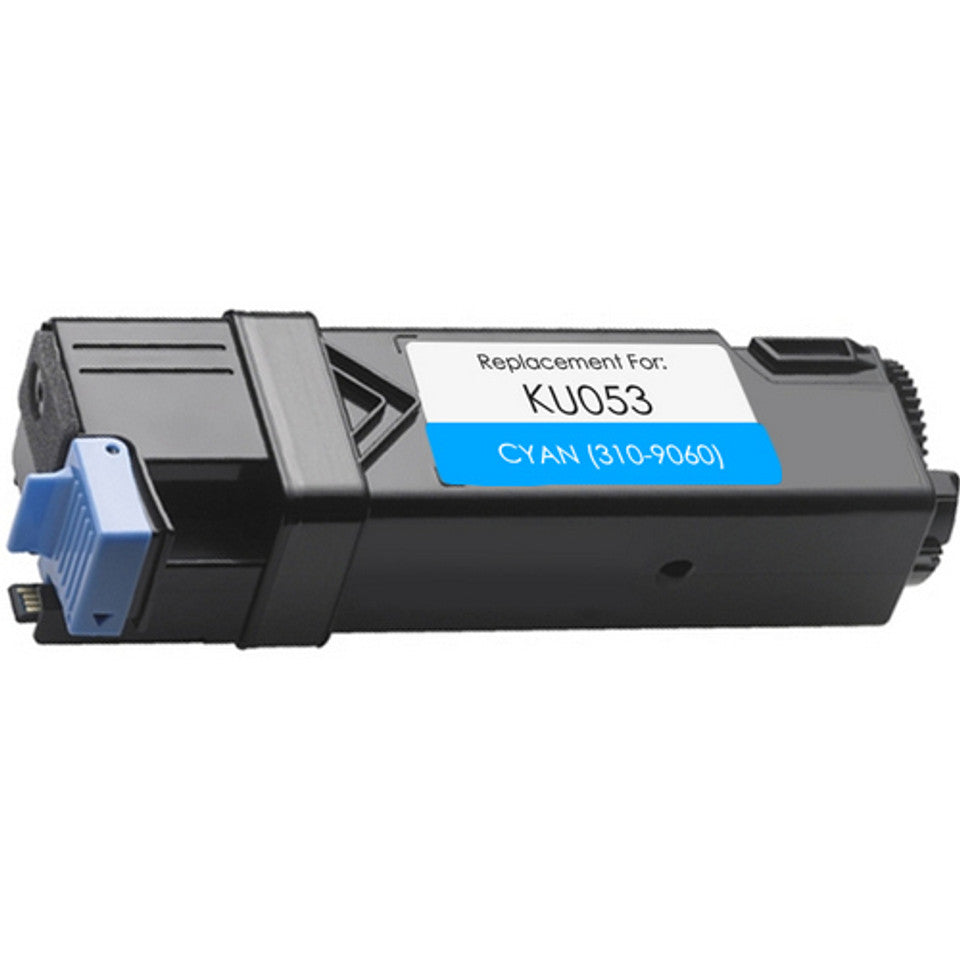 Cyan toner cartridge 310-9060 compatible with Dell 1320 and 1320c printers, high-yield 2,000 pages for vibrant and reliable color printing.