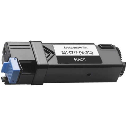 Compatible Dell 331-0719/MY5TJ black toner cartridge for Dell 2150cdn, 2150cn, 2155cdn, and 2155cn printers, high-yield 3,000 pages for office printing.
