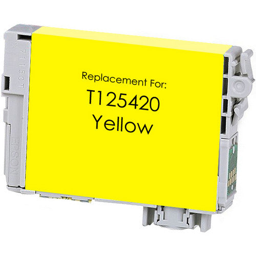 T125420 Yellow Compatible Epson Ink Cartridge, 385-page yield.