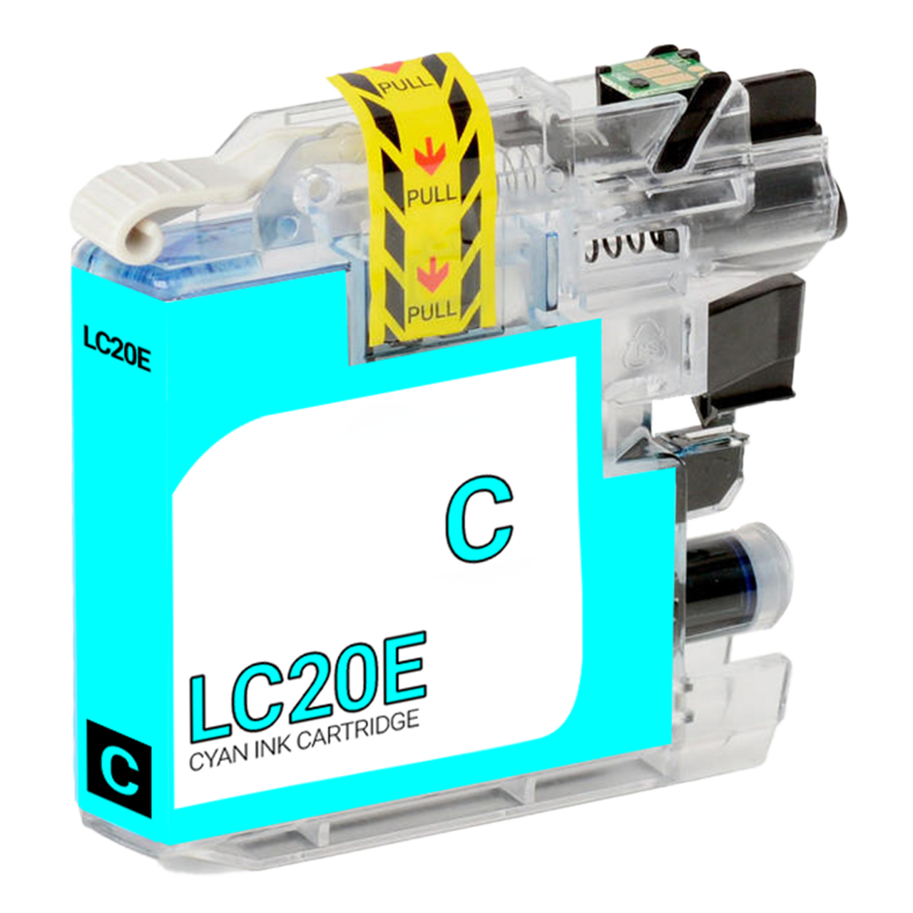 LC20E Cyan compatible ink cartridge for Brother printers, 1200-page yield, vibrant cyan, fits MFC-J5920DW