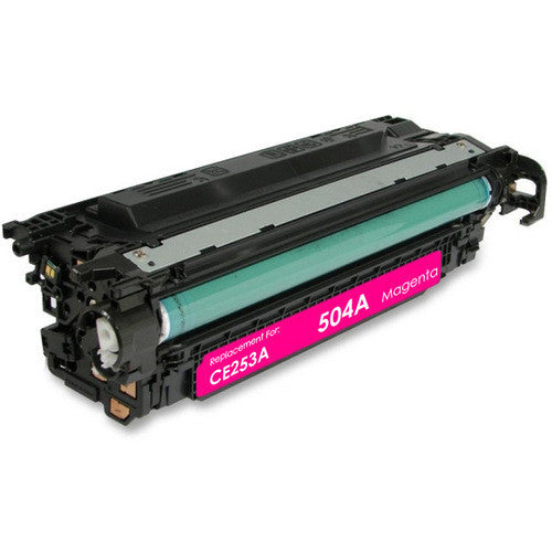 CE253A (504A) Magenta Toner Cartridge compatible for HP printers, delivers 7,000 pages of vibrant magenta prints with reliable, high-quality performance.