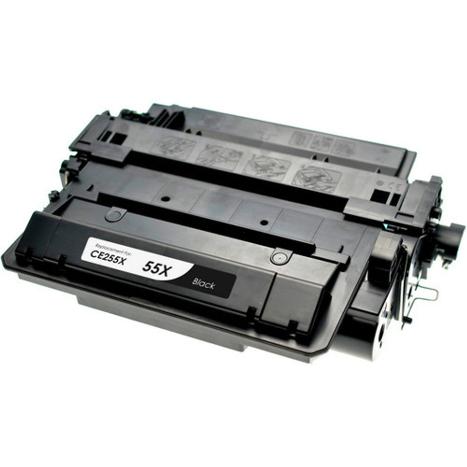 Compatible HP CE255X black toner for LaserJet P3011/P3015 series, ideal for high-volume printing with sharp text and long-lasting performance.