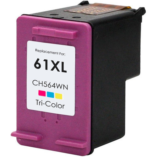 HP 61XL color compatible ink cartridge, high-yield 330 pages for DeskJet printers.